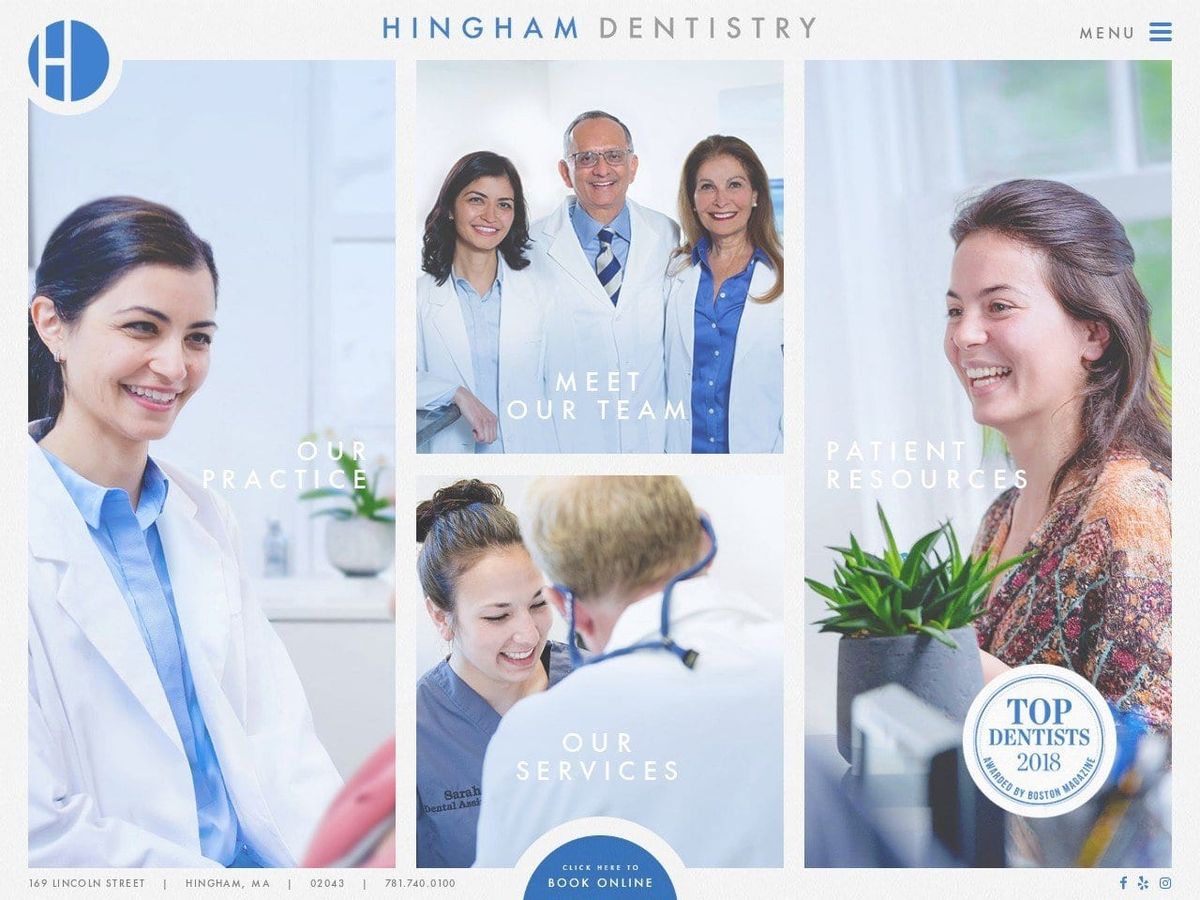 Hingham Dentist Website Screenshot from hinghamdentistry.com