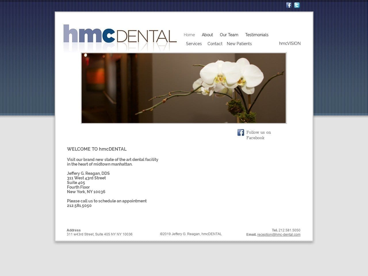 Dr. Jeffery G. Reagan DDS Website Screenshot from hmc-dental.com