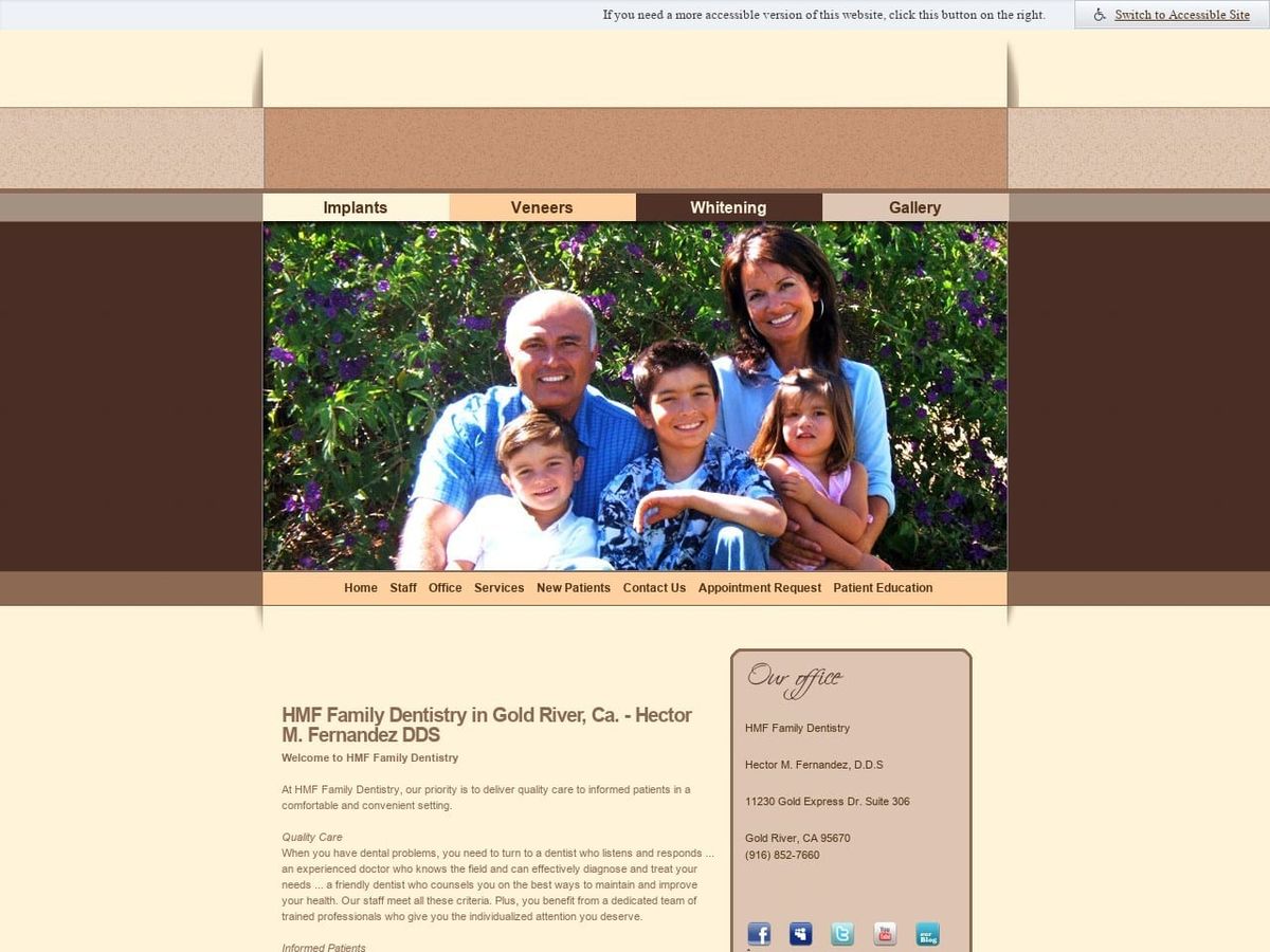 Hmf Family Dentist Website Screenshot from hmfdentistry.com