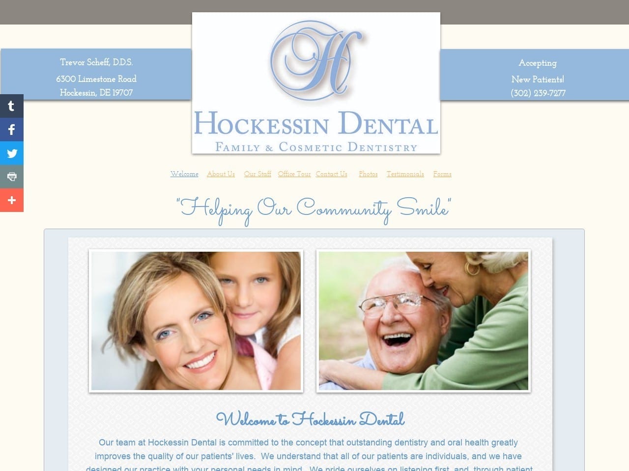 Hockessin Dental Website Screenshot from hockessindental.com