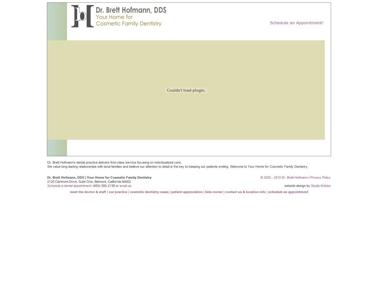 Dr. Brett Hofmann DDS Website Screenshot from hofmanndds.com