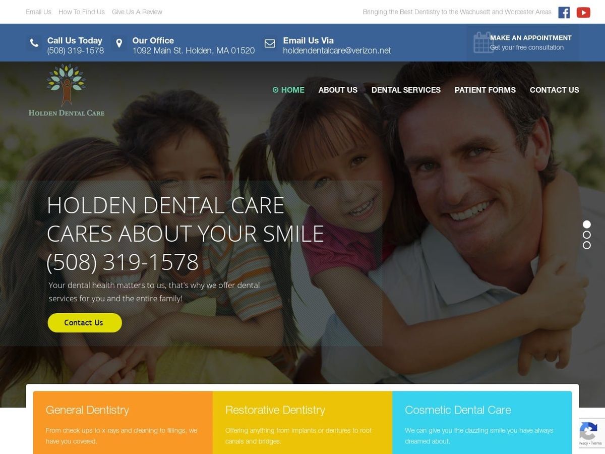 Holden Dental Care Website Screenshot from holdendentalcare.com