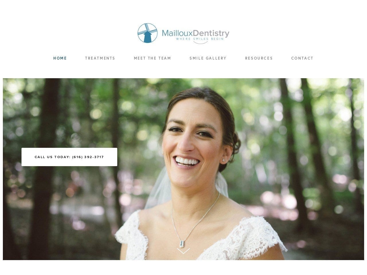 Mailloux Dentistry Website Screenshot from hollanddentist.com