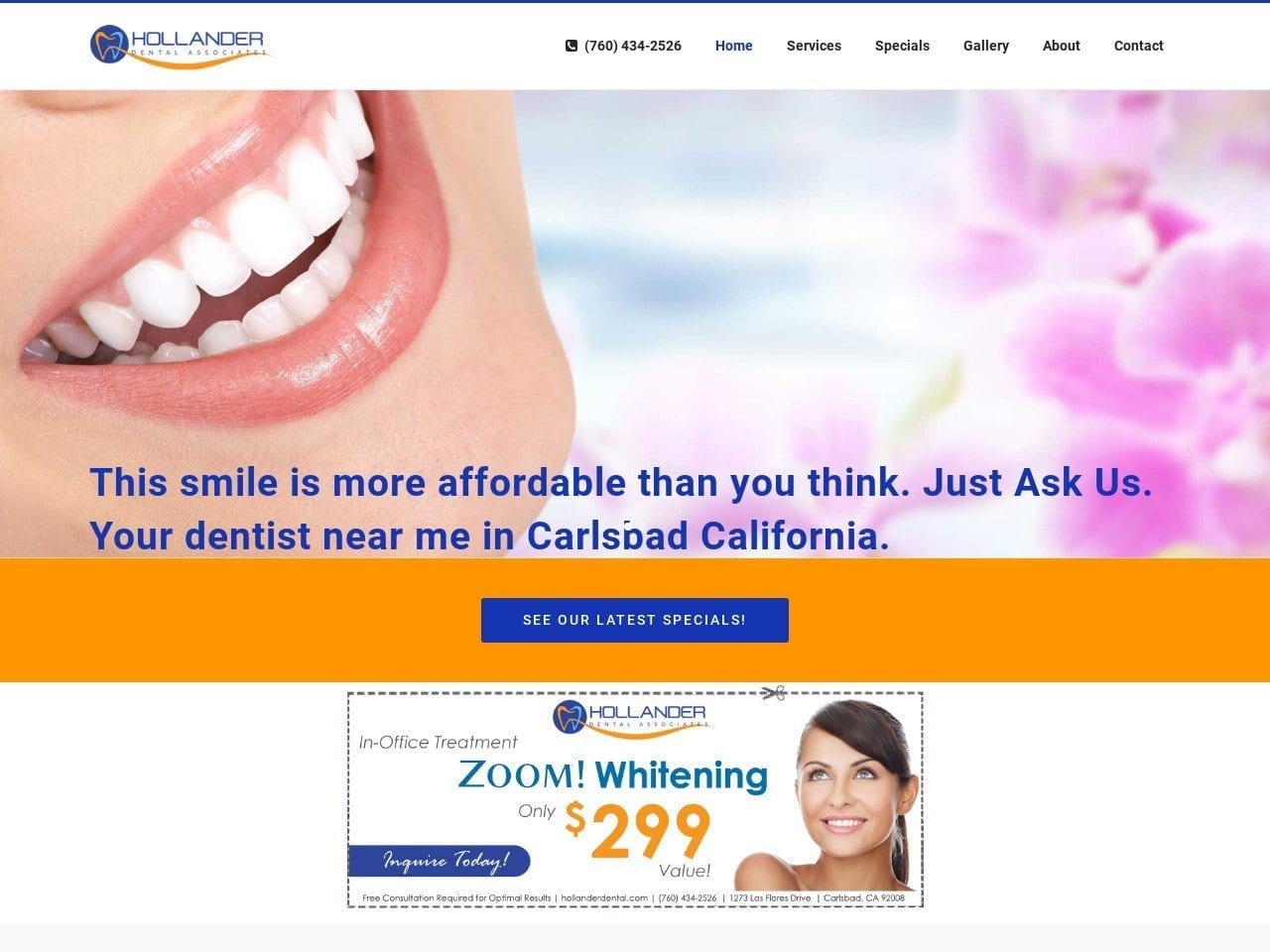 Hollander Dental Associates Website Screenshot from hollanderdental.com