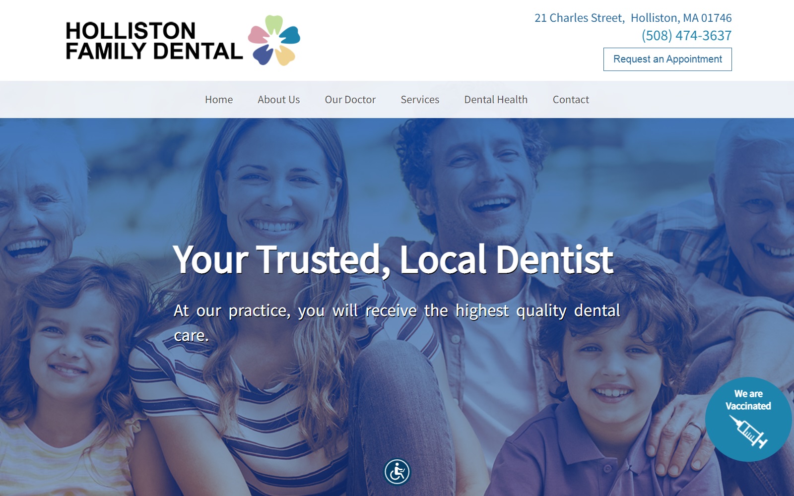 hollistonfamilydental.com screenshot