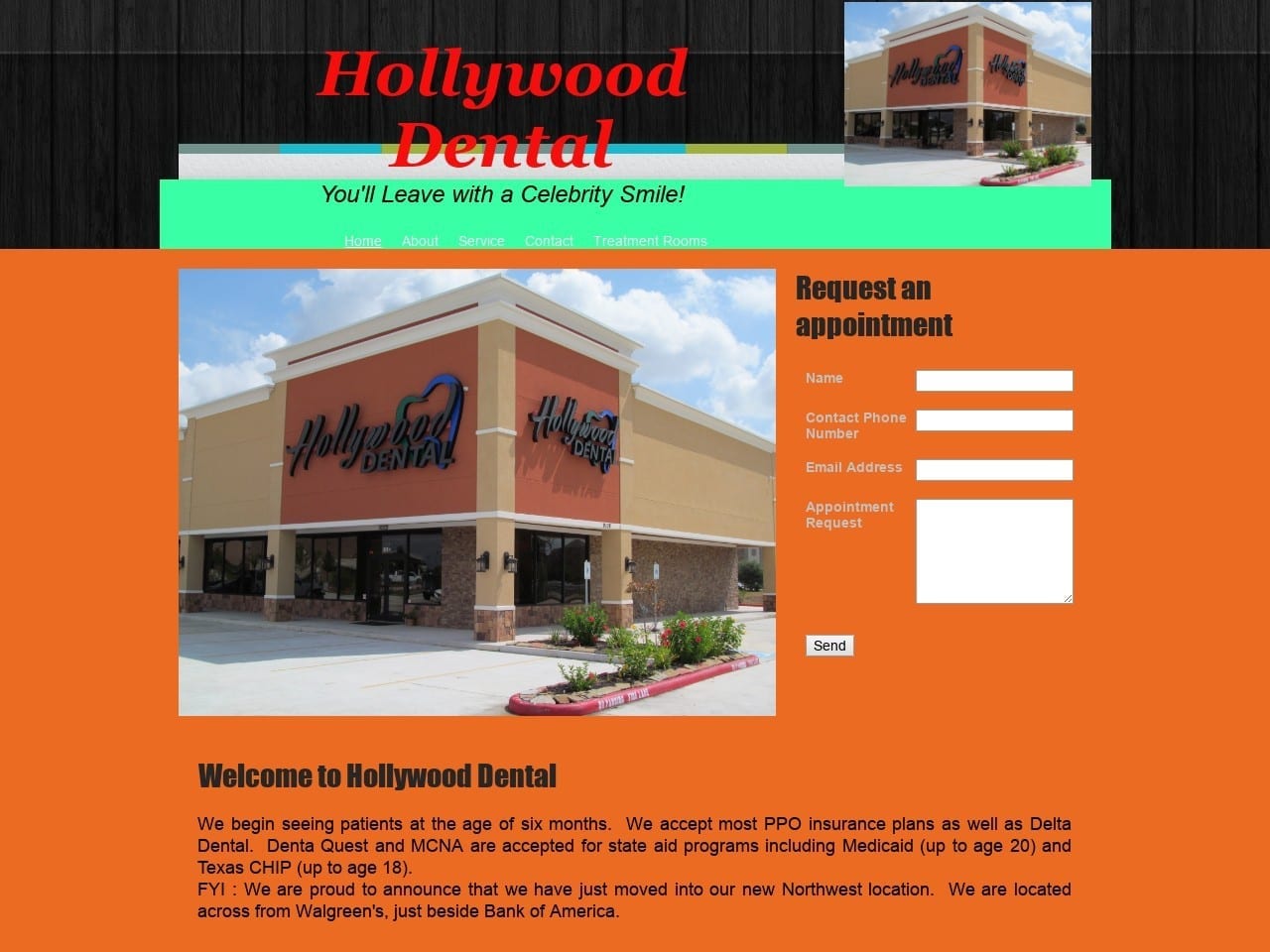 Hollywood Dental Website Screenshot from hollywooddental.net