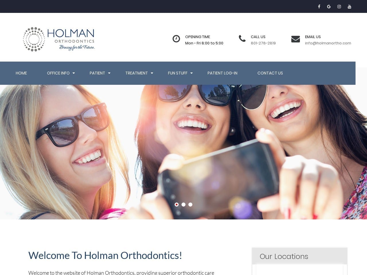 Dr. Brian G. Holman DDS Website Screenshot from holmanortho.com