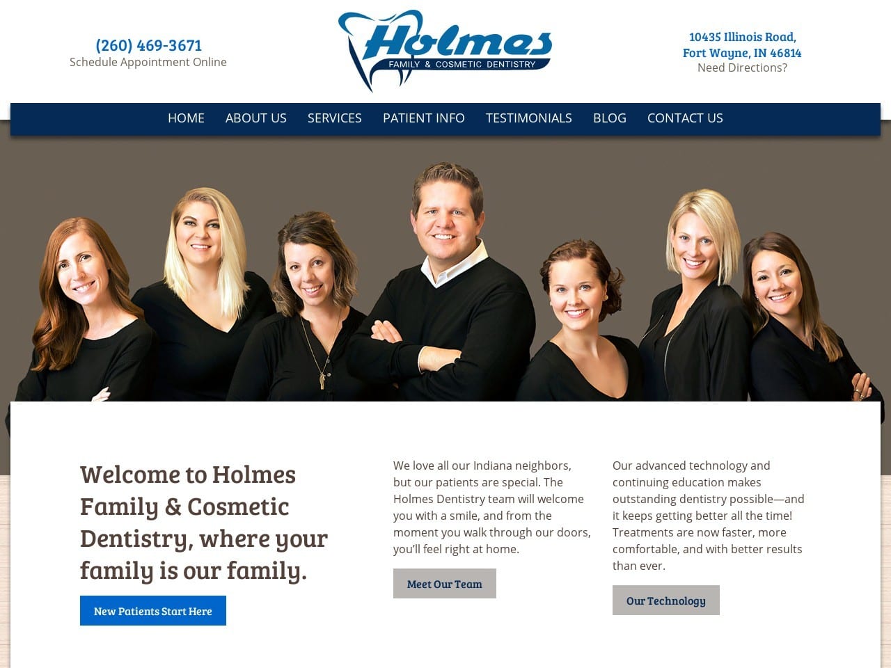 Dr. Ryan K. Holmes DDS Website Screenshot from holmesfamilydentistry.com