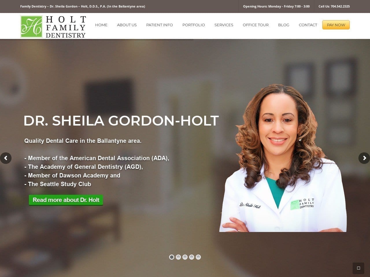 Holt Family Dentist Website Screenshot from holtfamilydentistry.com