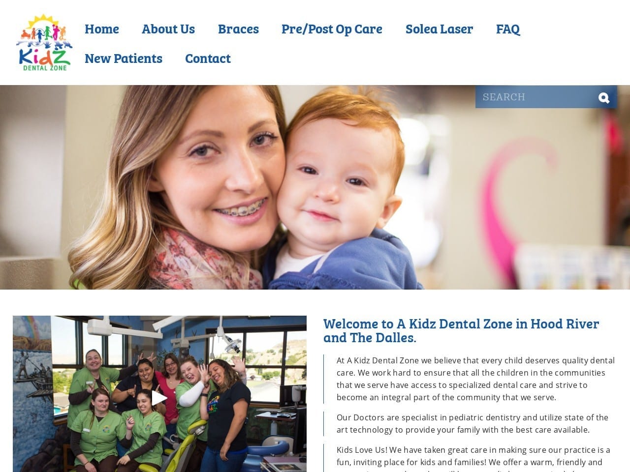 A Kidz Dental Zone Website Screenshot from hoodriverkidsdentist.com