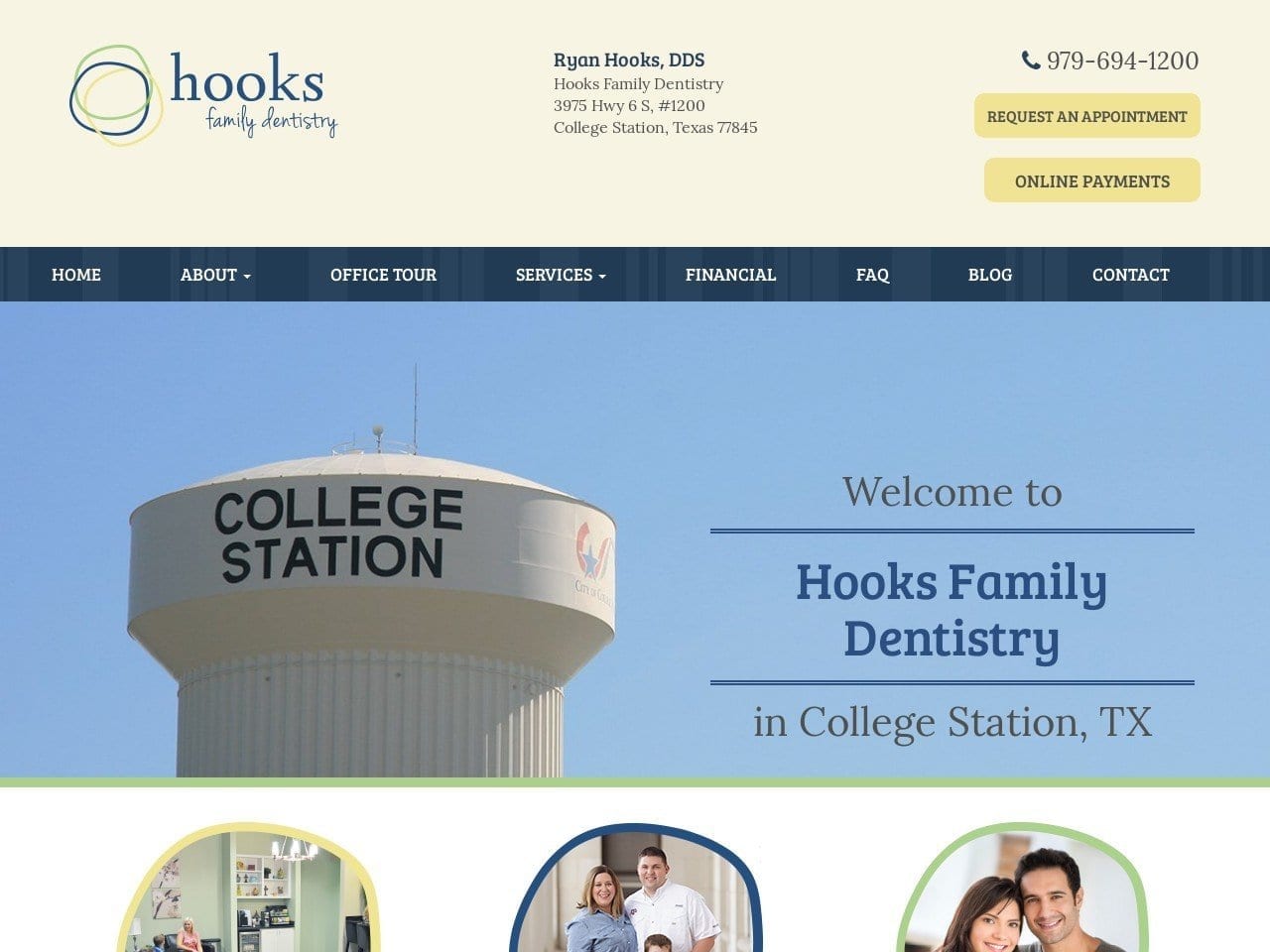 Hooks Family Dentistry Website Screenshot from hooksdds.com