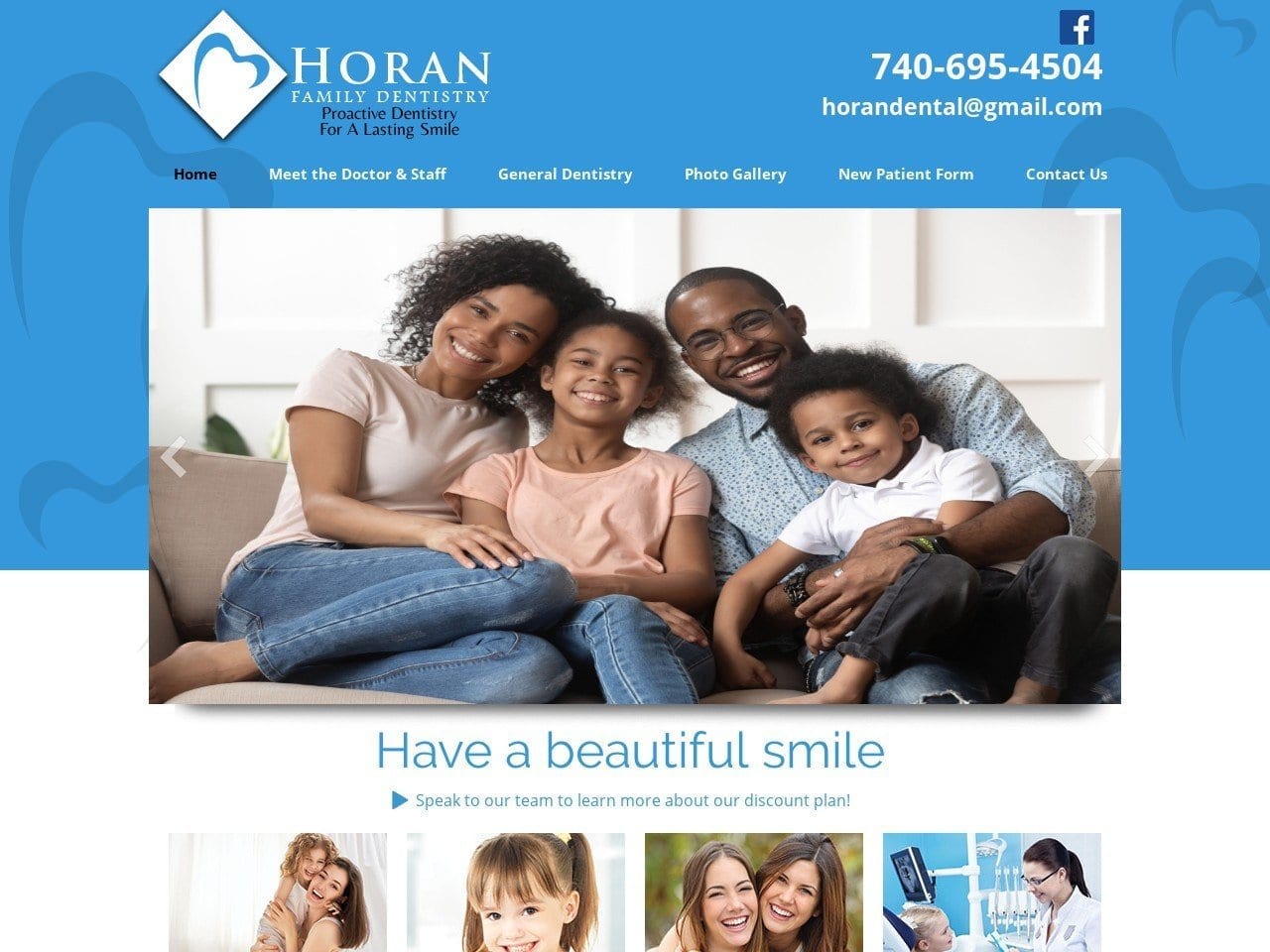 Horan Family Dentistry Website Screenshot from horanfamilydentistry.com