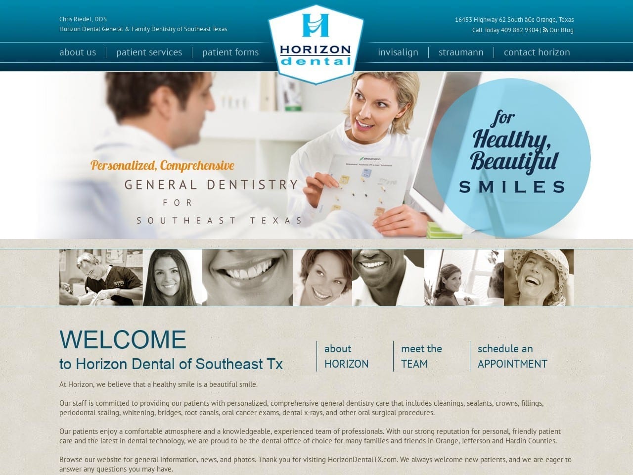 Horizon Dental Website Screenshot from horizondentaltx.com