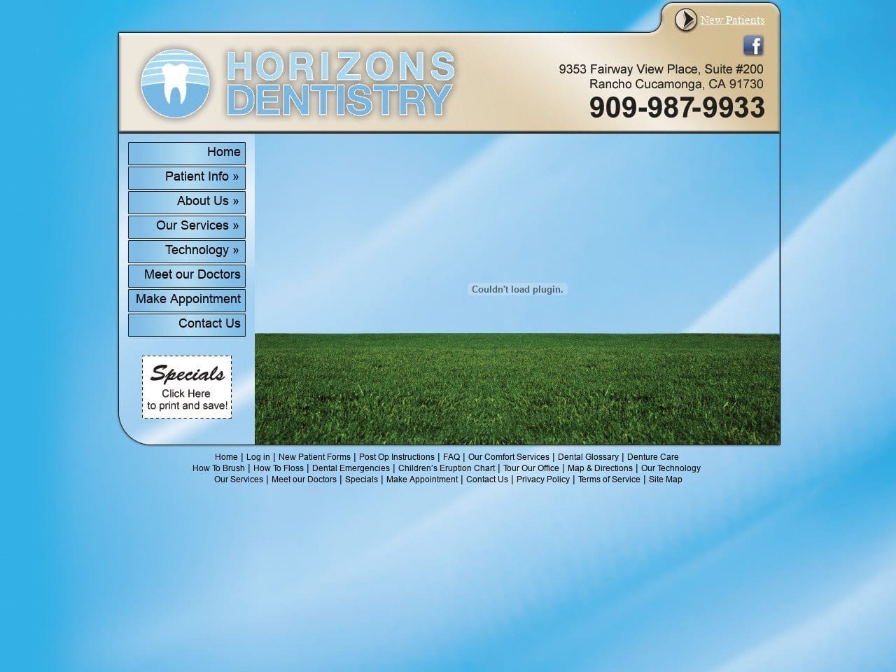 Horizons Dentist Website Screenshot from horizonsdentistry.com