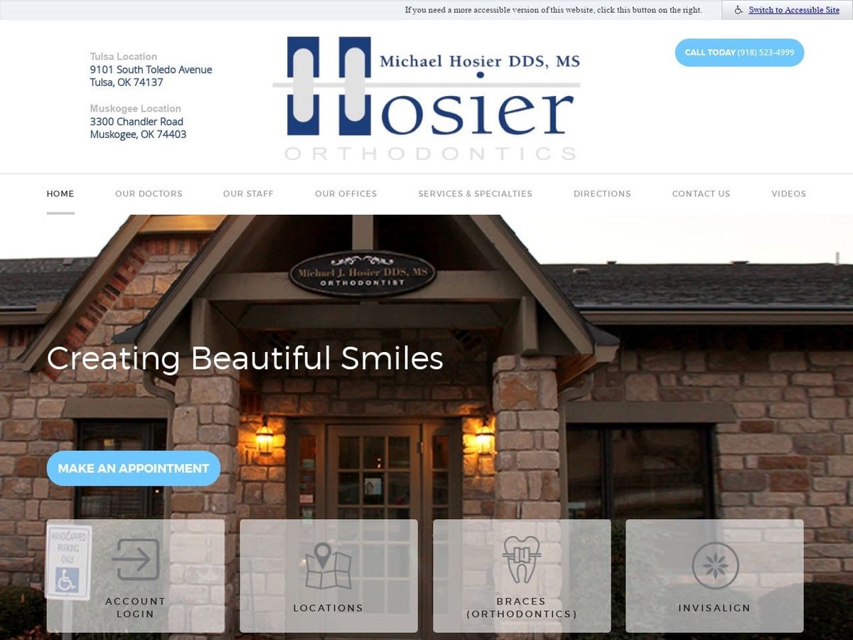 Hosier Orthodontics Website Screenshot from hosierorthodontics.com