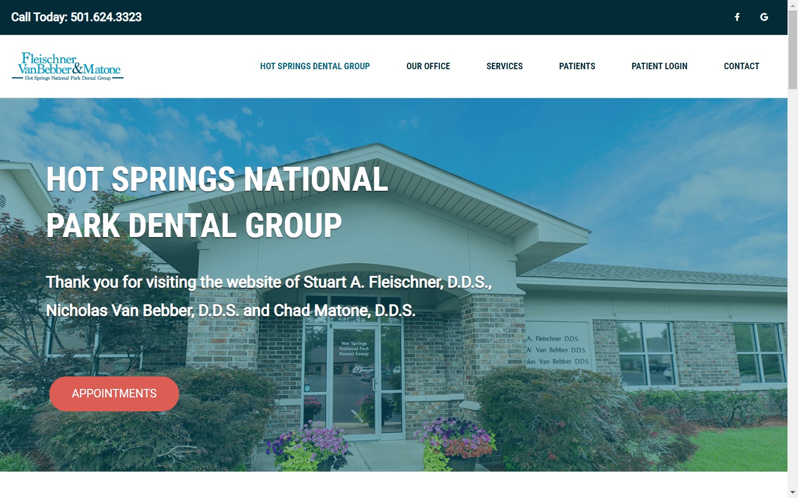 hotspringsdental.com screenshot