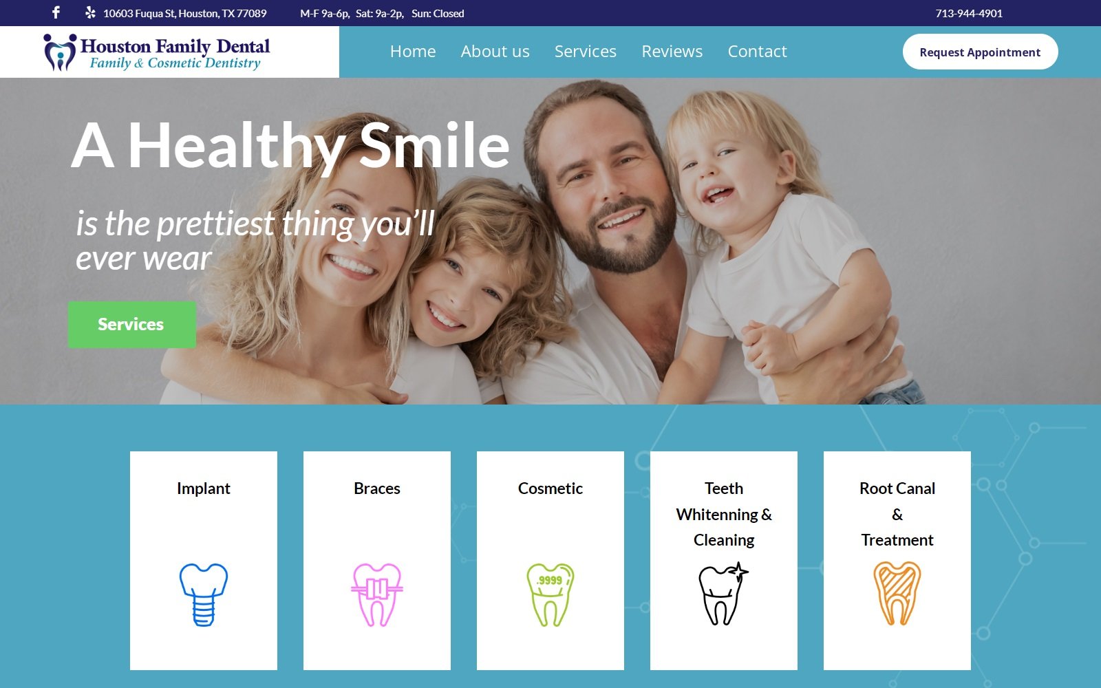 houstonfamilydental.com screenshot