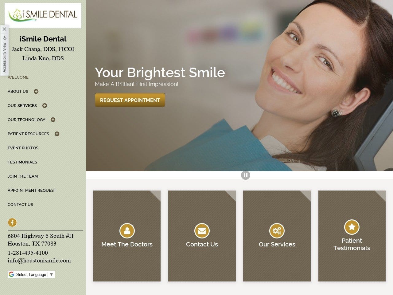 iSmile Dental Website Screenshot from houstonismile.com