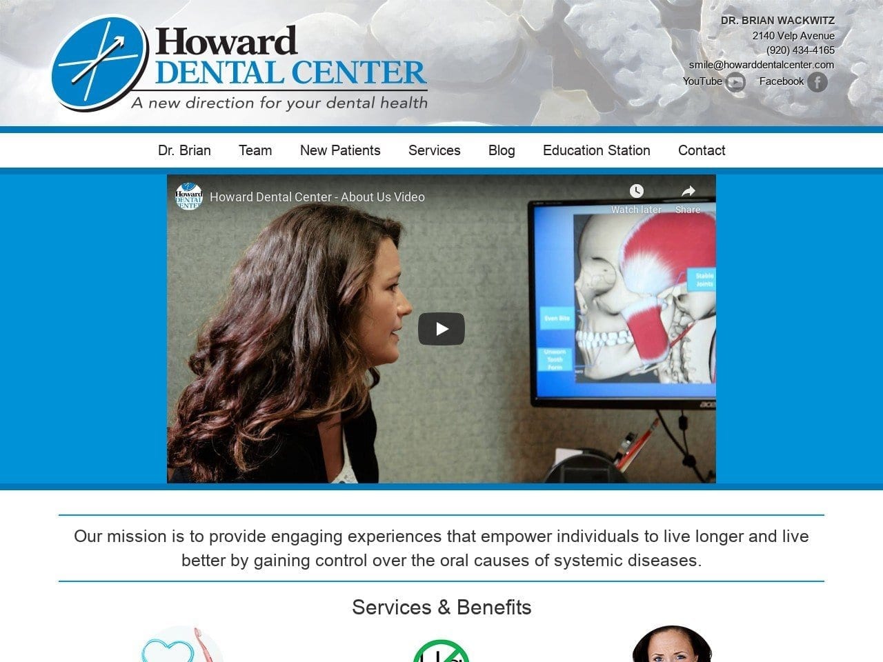 Howard Dental Center Website Screenshot from howarddentalcenter.com