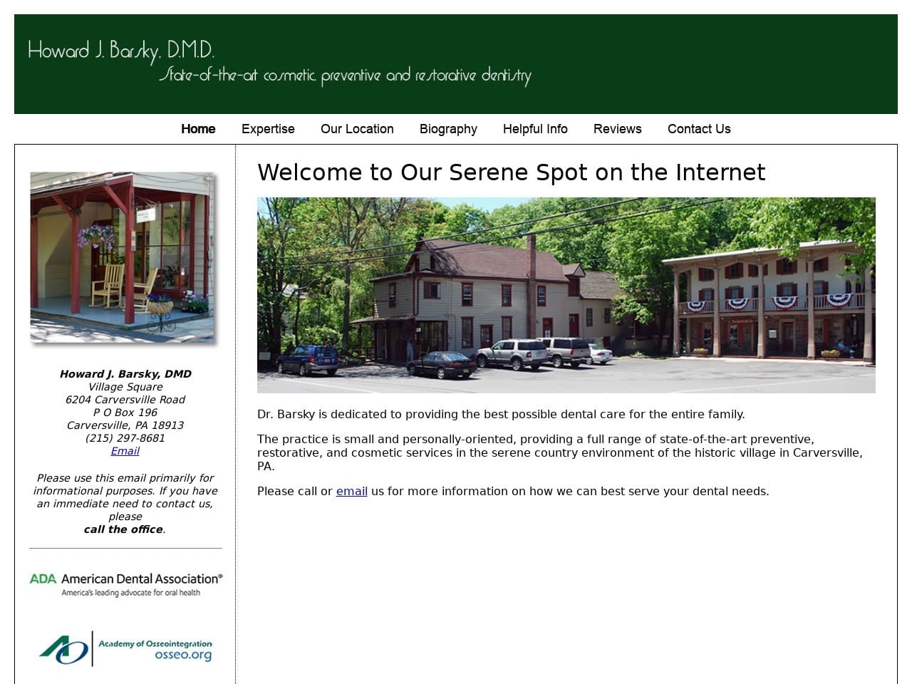 Barsky Howard J DDS Website Screenshot from howardjbarskydmd.com