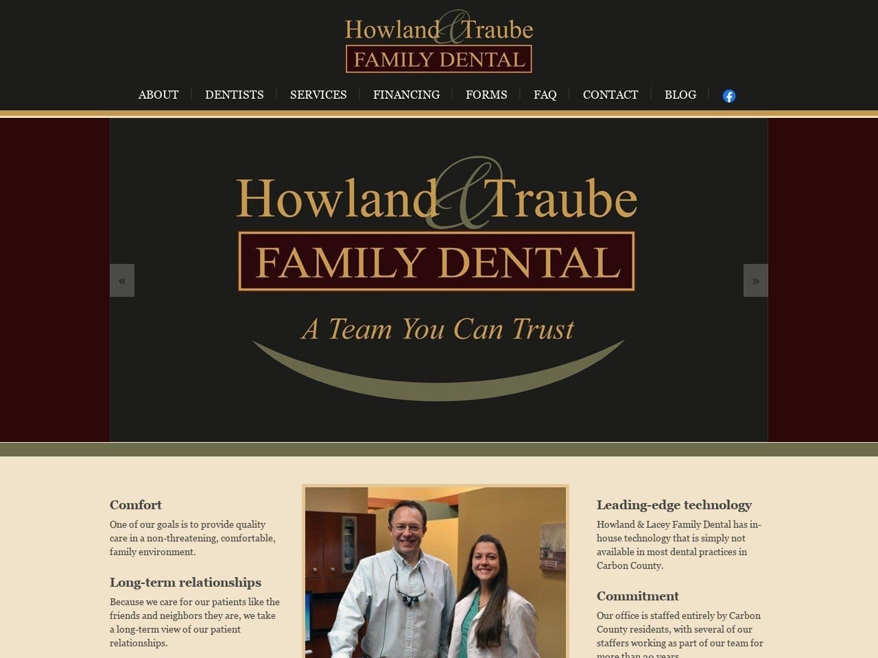 Gulden Dentist Website Screenshot from howlandfamilydental.com