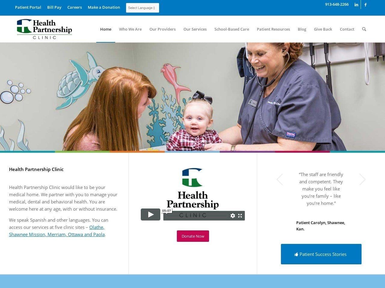 Health Partnership Clinic Website Screenshot from hpcjc.com