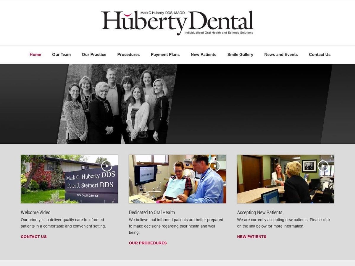 Mark Huberty Website Screenshot from hubertydental.com