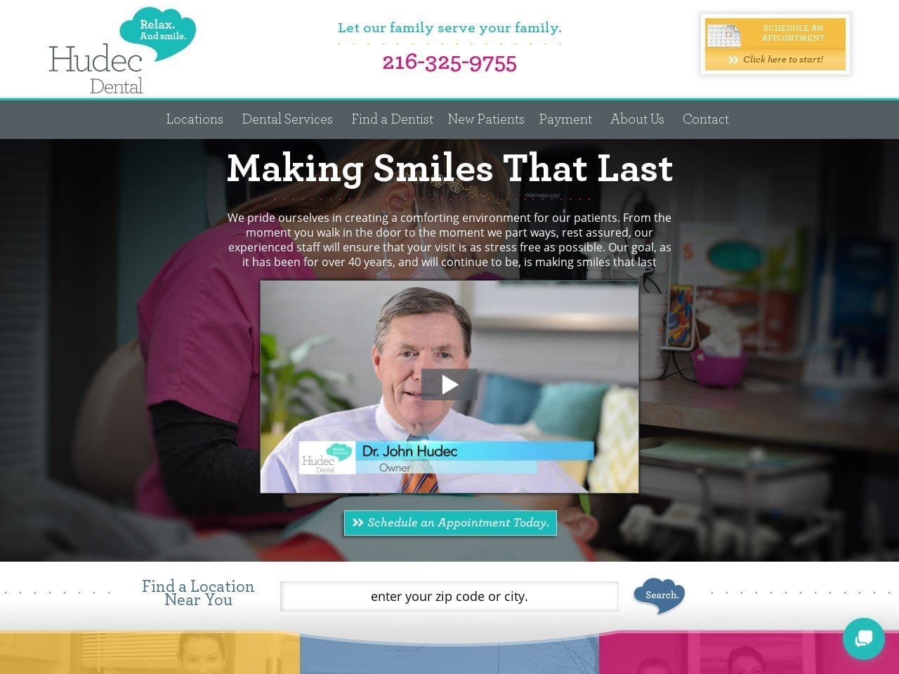 Hudec Dental Website Screenshot from hudecdental.com