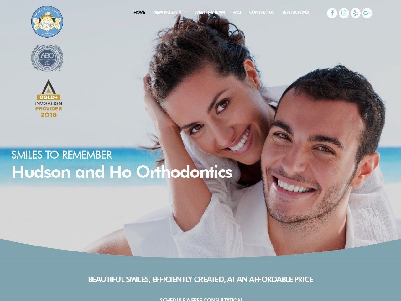 Hudson Orthodontics Website Screenshot from hudsonortho.com