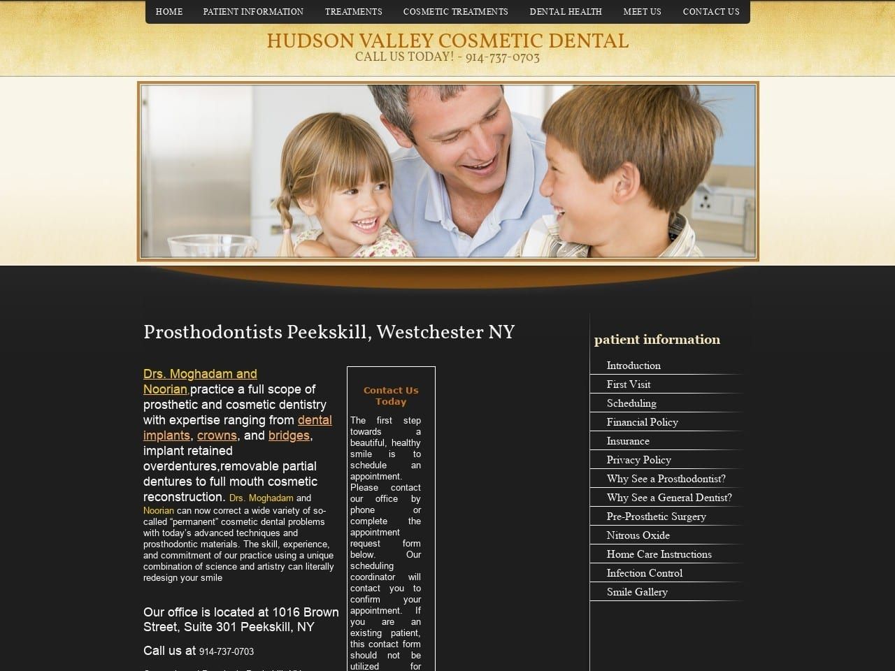 Hudson Valley Cosmetic Dental Website Screenshot from hudsonvalleydental.com