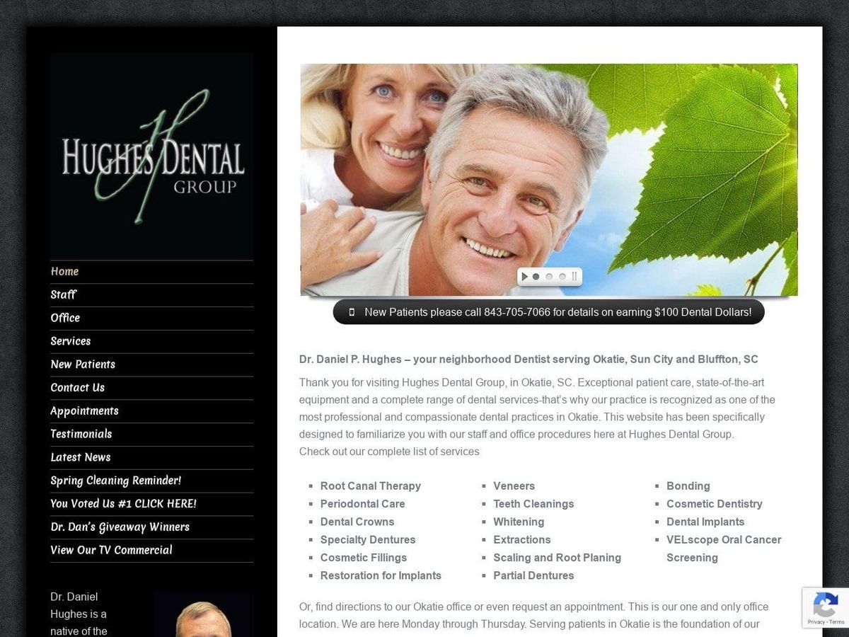 Hughes Dental Group Website Screenshot from hughesdentalonline.com