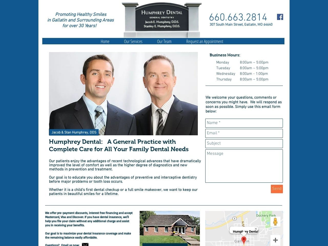 Humphrey Stanley E DDS Website Screenshot from humphreydental.com