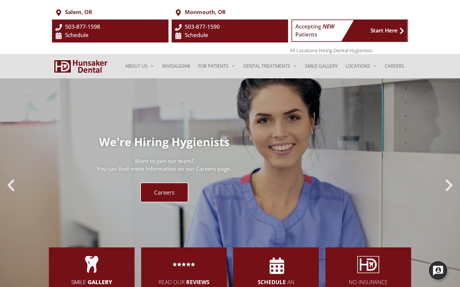 hunsakerdental.com screenshot