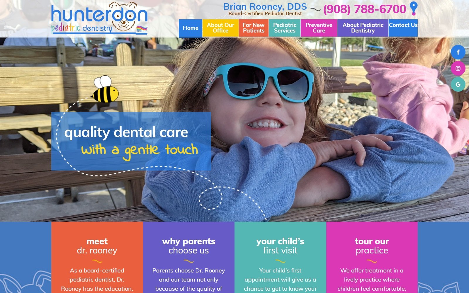 hunterdonpediatricdental.com screenshot