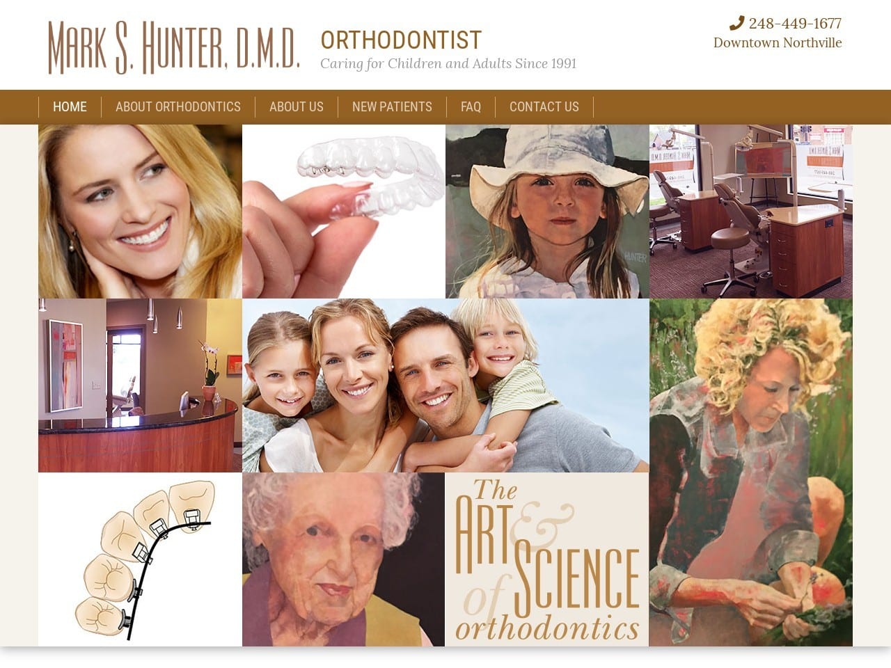 Hunter Orthodontics Website Screenshot from hunterorthodontist.com