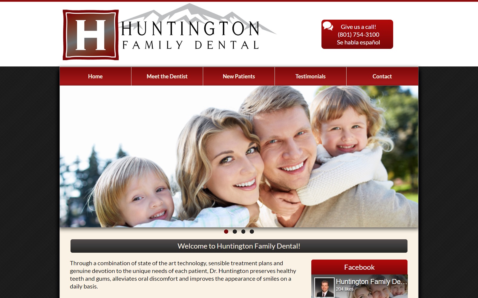 huntingtonfamilydds.com screenshot