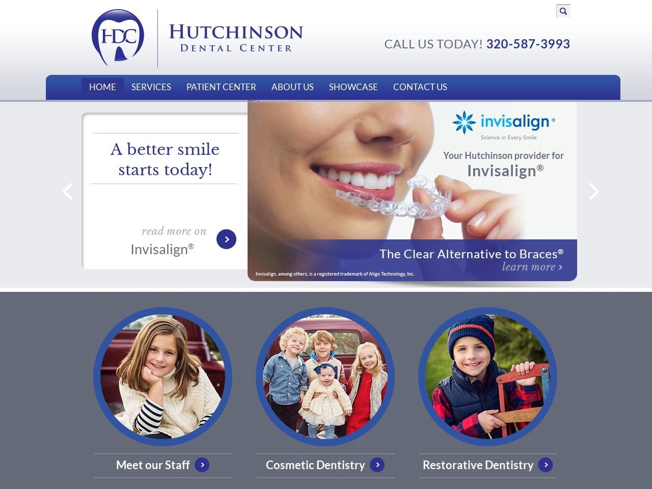 Hutchinson Dental Center Website Screenshot from hutchinsondental.com