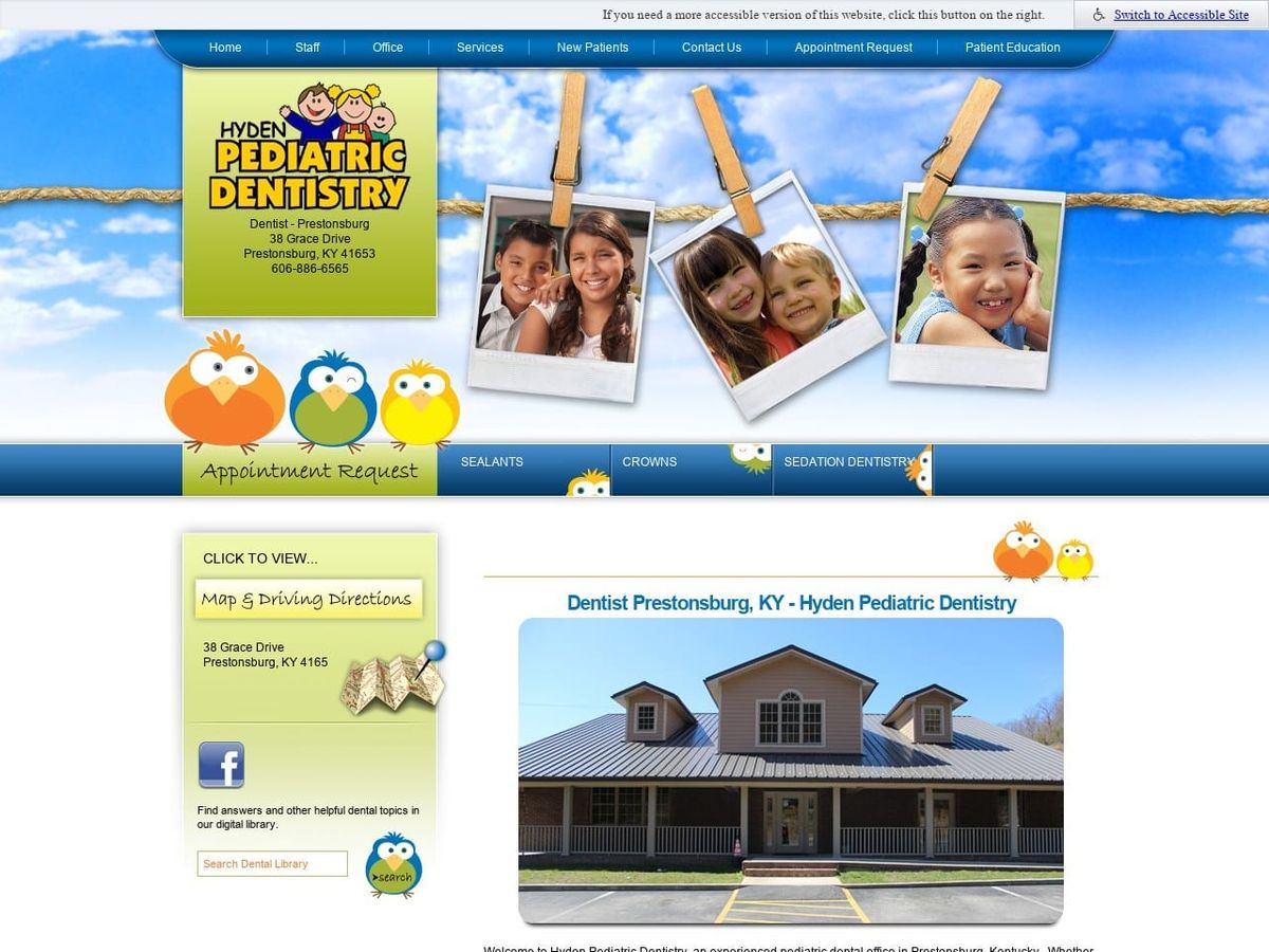 Hyden Pediatric Dentistry Website Screenshot from hydenpediatricdentistry.com