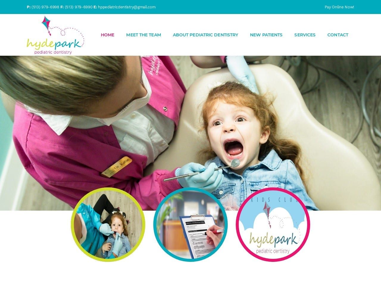 Hyde Park Pediatric Dentistry Website Screenshot from hydeparkpediatricdentistry.com
