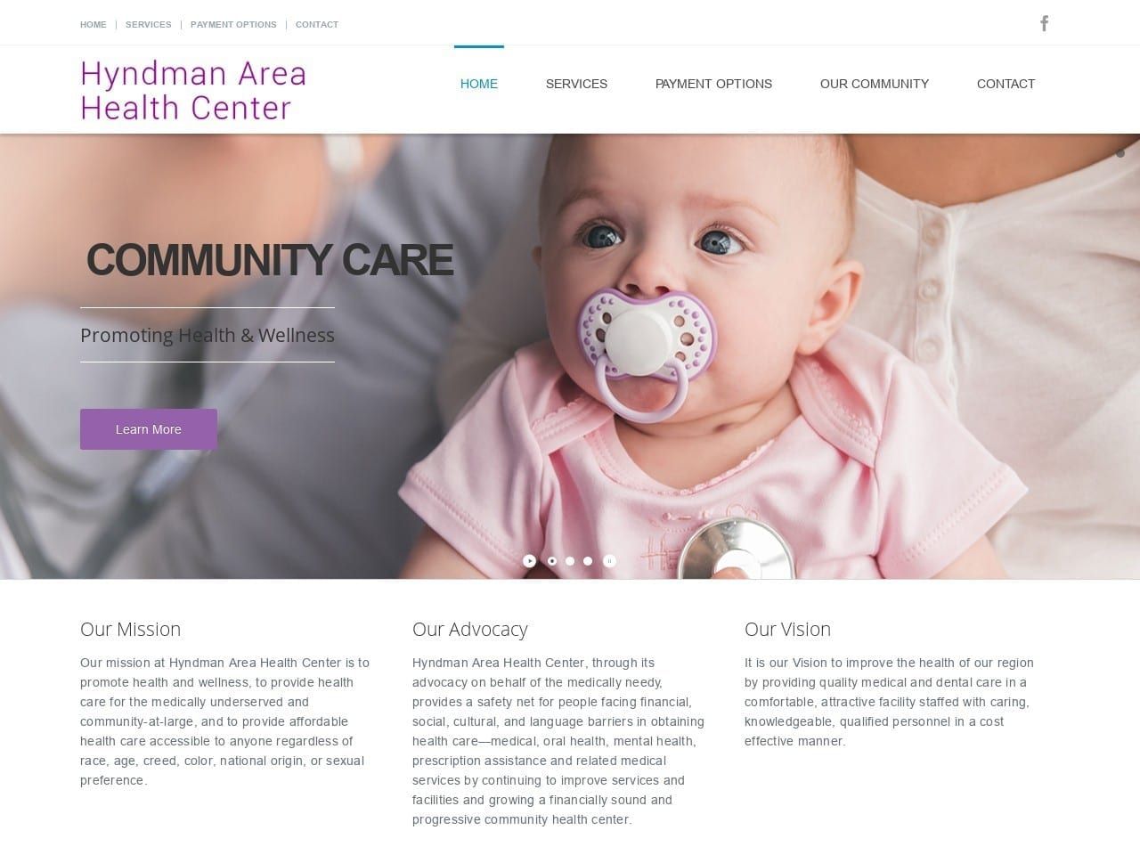 Hyndman Area Health Center Website Screenshot from hyndmanhealth.org