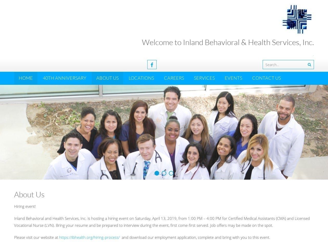 Inland Family Community Health Center Website Screenshot from ibhealth.org
