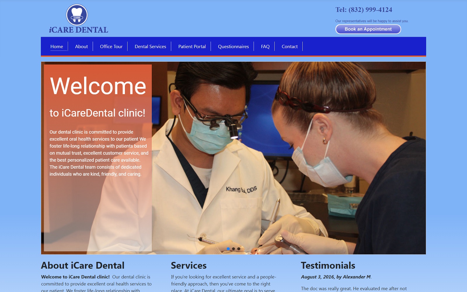 icaredentalhealth.com screenshot