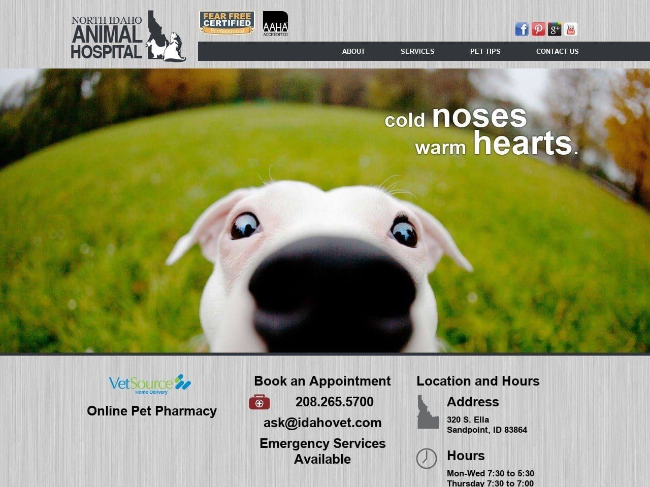 North Idaho Animal Hospital Dentist Website Screenshot from idahovet.com