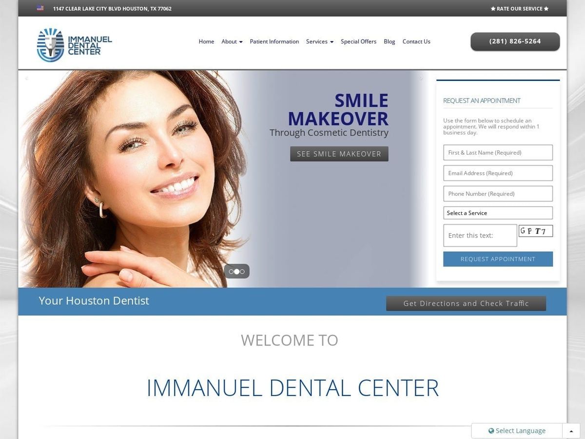 Immanuel Dental Center Website Screenshot from idcdentist.com