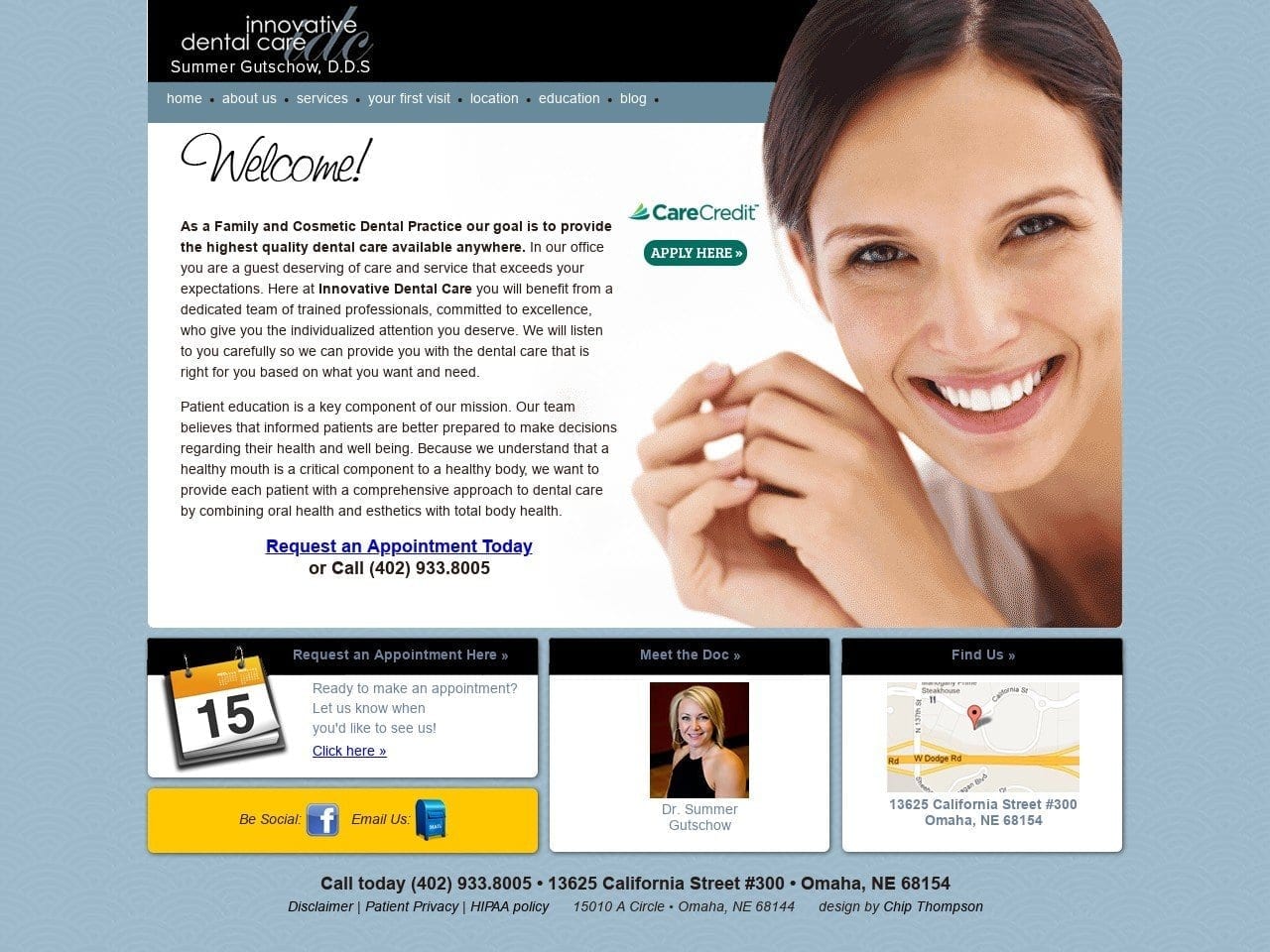 Innovative Dental Care Website Screenshot from identalomaha.com