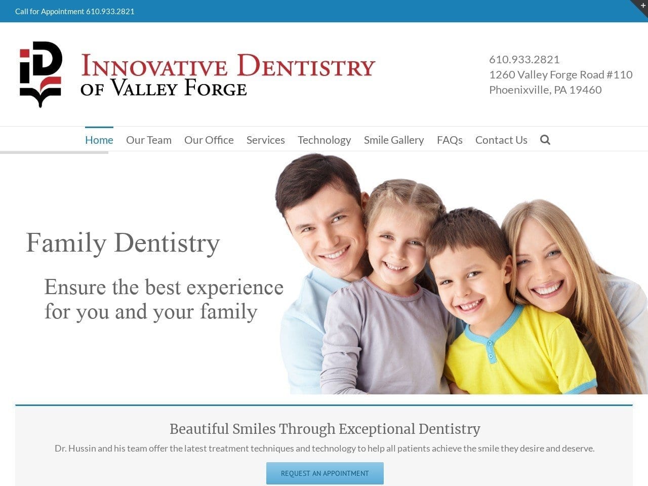 Innovative Dentist Website Screenshot from idvf.com