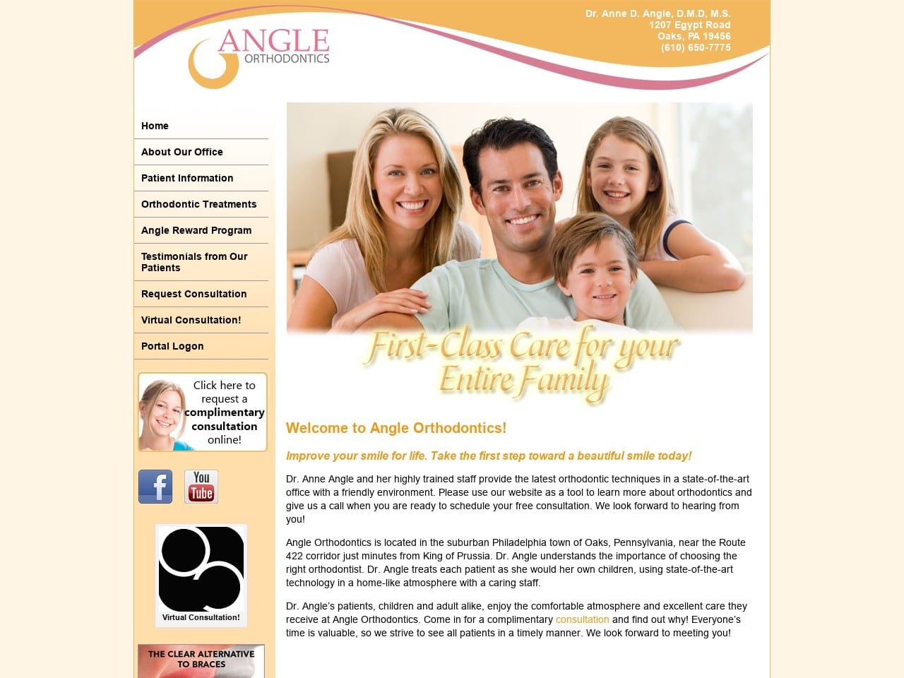 Angle Orthodontics Website Screenshot from ilovestraightteeth.com