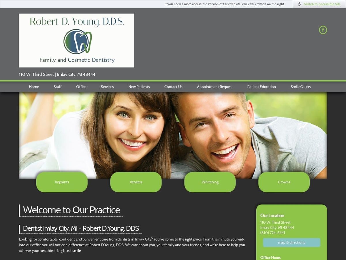 Young Robert D DDS Website Screenshot from imlaycitydentist.com