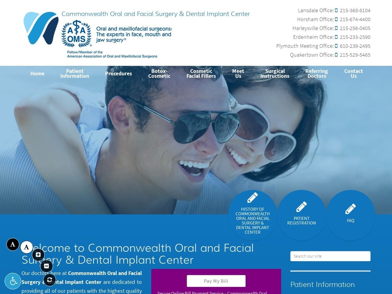 Oral Dentist Website Screenshot from implantoralsurgeons.com