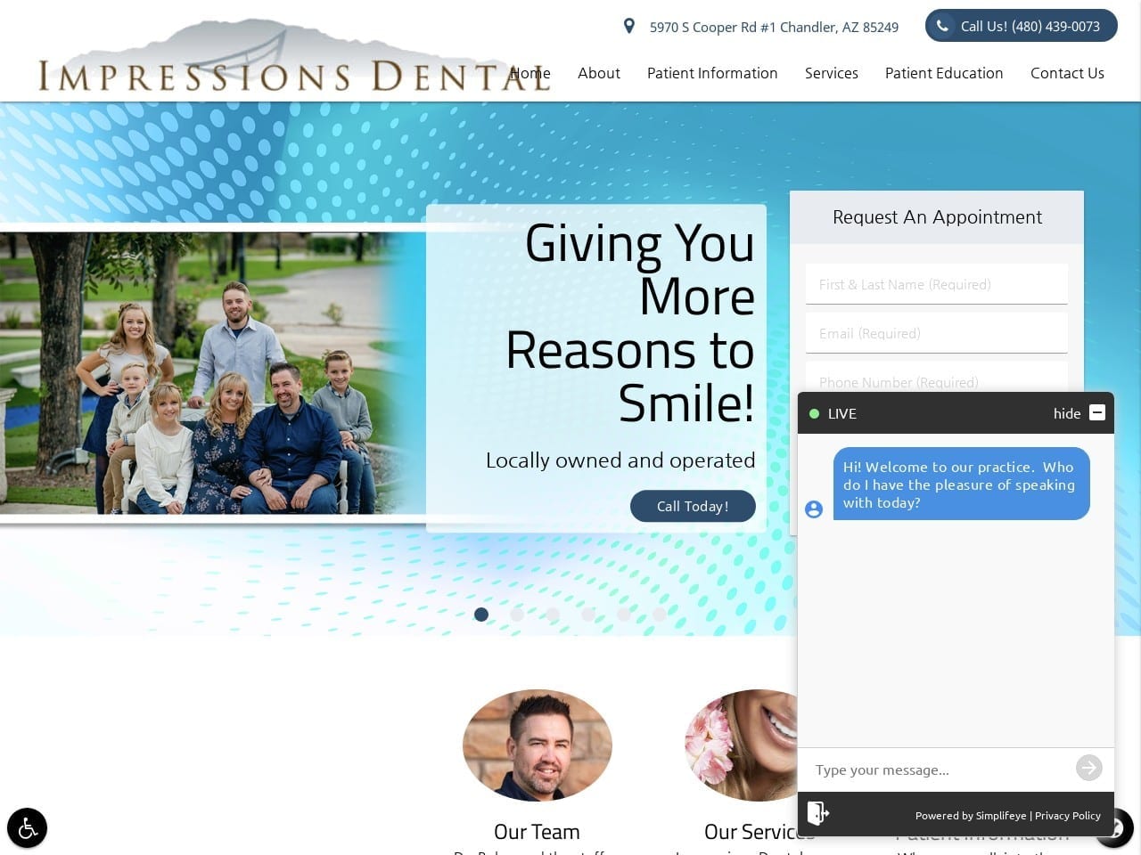 Impressions Dental Website Screenshot from impressdental.com